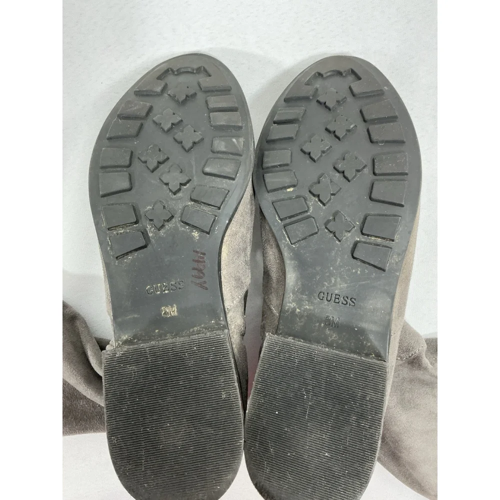 Womans Guess Pull On Otk Boots 8 M Gray 1/4 Zip Almond Toe